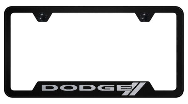 Dodge Stripe Laser Etched Logo Cut-Out License Plate Frame