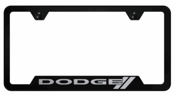 Dodge Stripe Laser Etched Logo Notched License Plate Frame Official Licensed