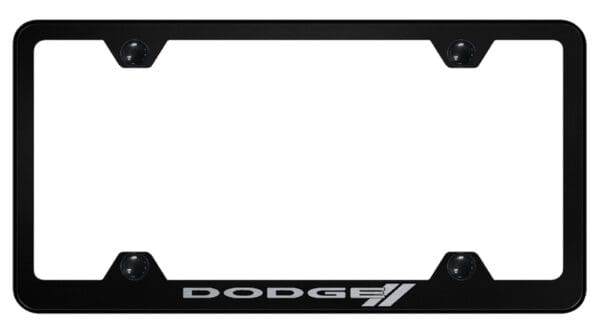 Dodge Stripe Laser Etched Logo Wide Body License Plate Frame