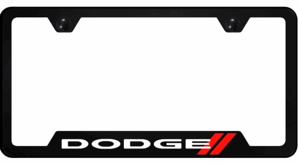 Dodge Stripe Logo Polycarbonate Notched License Plate Frame Official Licensed