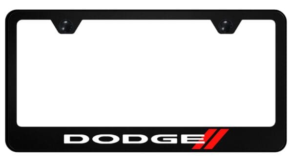 Dodge Stripe UV Print Polycarbonate License Plate Frame (Black)