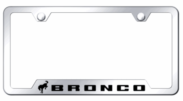 Ford Bronco 2020 Laser Etched Logo Notched License Plate Frame Official Licensed