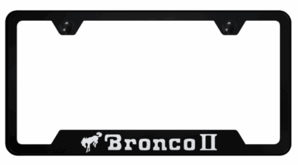 Ford Bronco II Laser Etched Logo Notched License Plate Frame Official Licensed