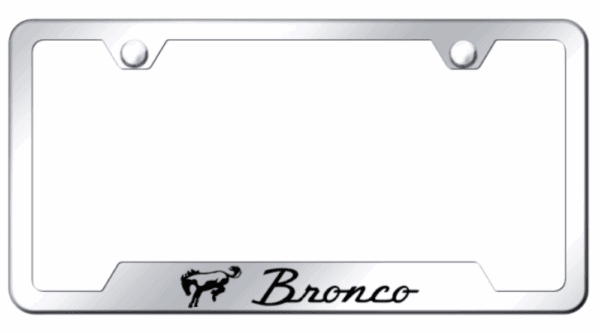Ford Bronco Laser Etched Logo Notched License Plate Frame Official Licensed
