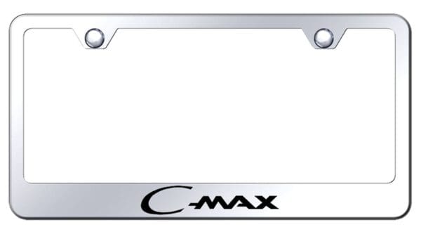 Ford C-Max Laser Etched Logo Stainless Steel License Plate Frame (Chrome)