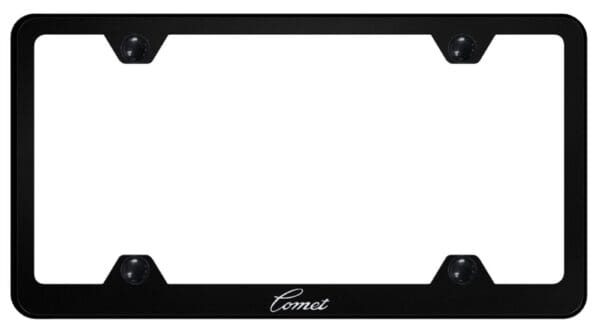 Ford Comet Laser Etched Logo Wide Body License Plate Frame (Black)