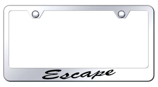 Ford Escape Laser Etched Script Stainless Steel License Plate Frame (Chrome)