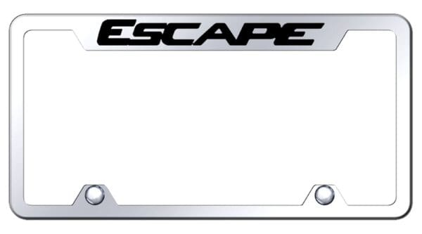 Ford Escape Logo Stainless Steel Truck Cut-Out License Plate Frame (Chrome)