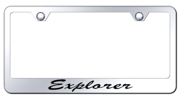 Ford Explorer Laser Etched Script Stainless Steel License Plate Frame (Chrome)