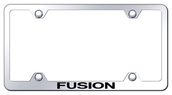 Ford Fusion Laser Etched Logo Wide Body License Plate Frame (Chrome)