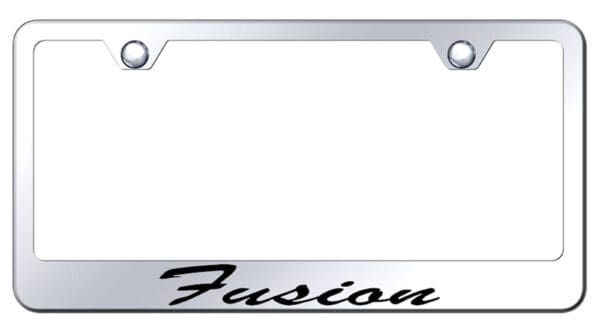 Ford Fusion Laser Etched Script Stainless Steel License Plate Frame (Chrome)