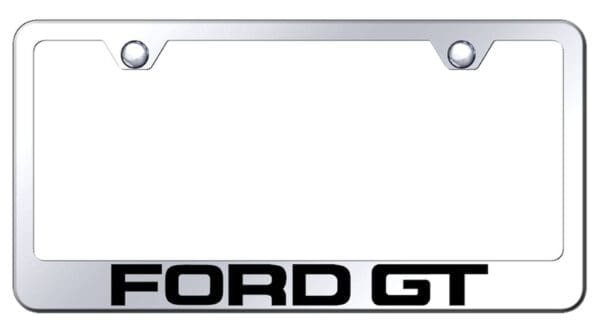 Ford GT Laser Etched Logo Stainless Steel License Plate Frame (Chrome)