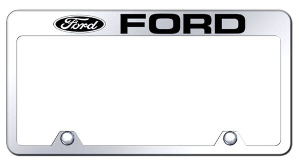 Ford Laser Etched Logo Stainless Steel Truck License Plate Frame (Chrome)