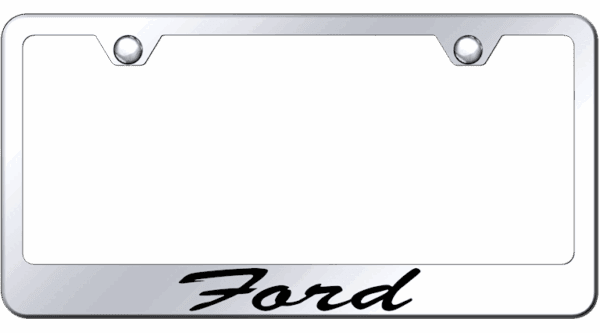 Ford Laser Etched Script Logo Chrome License Plate Frame Official Licensed