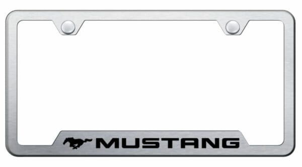 Ford Mustang Brushed Chrome Stainless Steel License Plate Frame - GF.MUS.ES