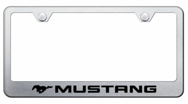 Ford Mustang Brushed Chrome Stainless Steel License Plate Frame - LF.MUS.ES