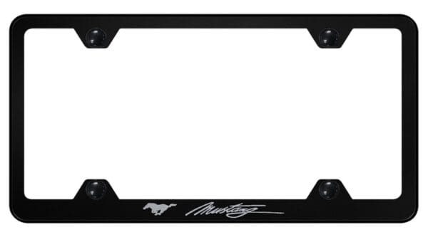Ford Mustang Laser Etched Script Wide Body License Plate Frame