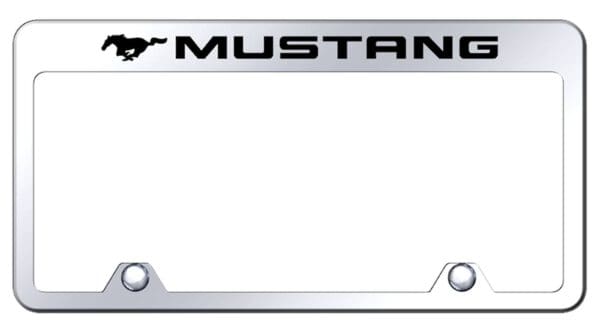 Ford Mustang Laser Etched Stainless Steel Truck License Plate Frame (Chrome)