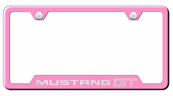 Ford Mustang Pink Stainless Steel License Plate Frame - GF.MGT.EP