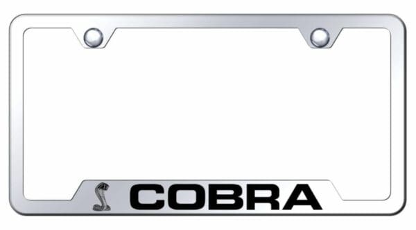 Ford Mustng Cobra Mirrored Chrome Stainless Steel License Plate Frame