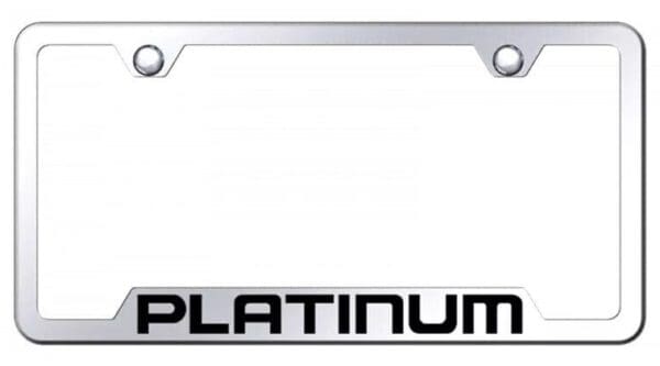 Ford Platinum Logo Mirrored Chrome Notched License Plate Frame Official Licensed