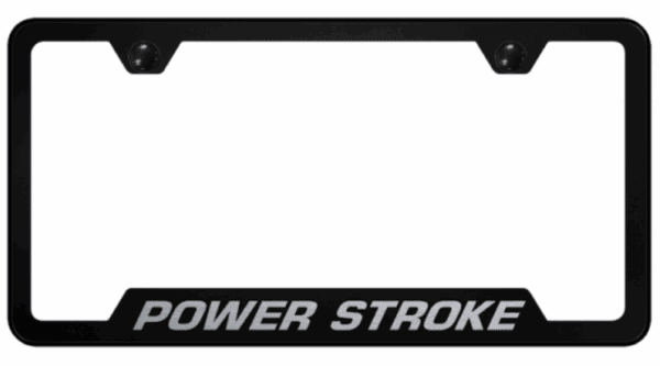 Ford Powerstroke Laser Etched Logo Notched License Plate Frame Official Licensed