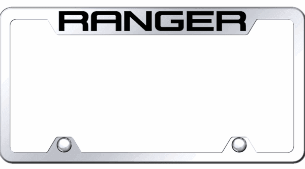 Ford Ranger Notched License Plate Frame Laser Etched Premium Chromed Stainless