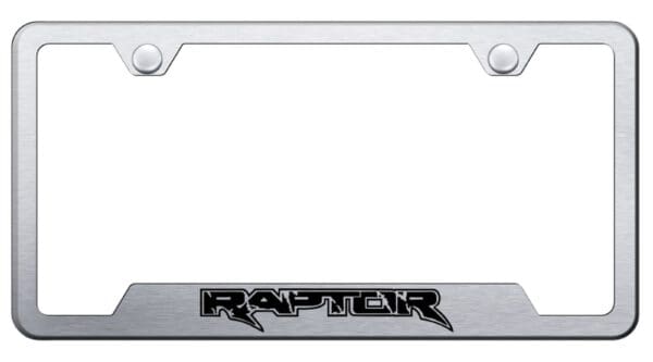 Ford Raptor License Plate Frame Brushed (Chrome)