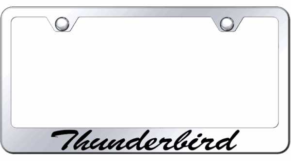 Ford Thunderbird Etched Script Logo Chrome License Plate Frame Official Licensed