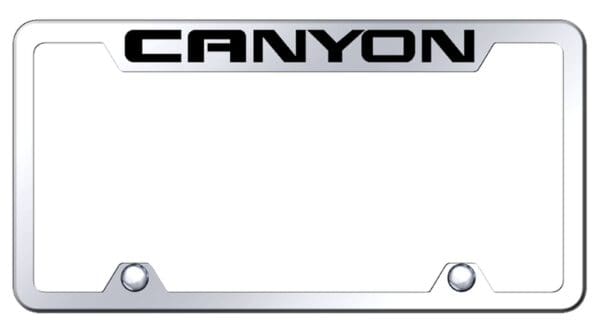 GMC Canyon Logo Stainless Steel Truck Cut-Out License Plate Frame (Chrome)