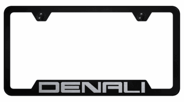 GMC Denali Laser Etched Logo Notched License Plate Frame Official Licensed