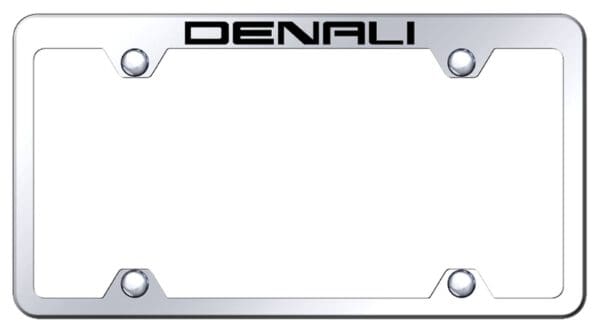 GMC Denali Logo Stainless Steel Wide Body Truck License Plate Frame (Chrome)