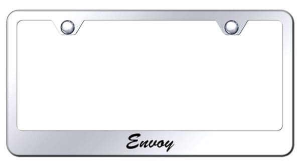 GMC Envoy Laser Etched Script Stainless Steel License Plate Frame (Chrome)