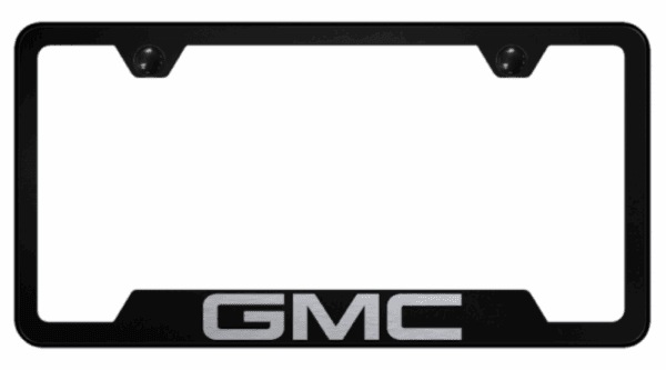 GMC Laser Etched Logo Notched License Plate Frame Official Licensed