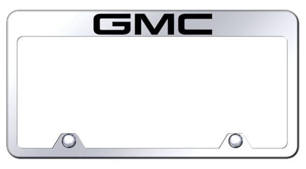 GMC Laser Etched Logo Stainless Steel Truck License Plate Frame (Chrome)