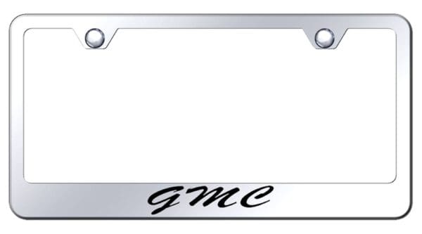 GMC Laser Etched Script Stainless Steel License Plate Frame (Chrome)
