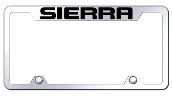 GMC Sierra Logo Stainless Steel Truck Cut-Out License Plate Frame (Chrome)