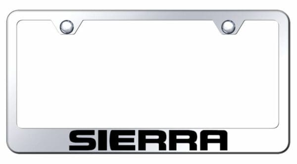 GMC Sierra Mirrored Chrome Stainless Steel License Plate Frame - LF.SRR.EC