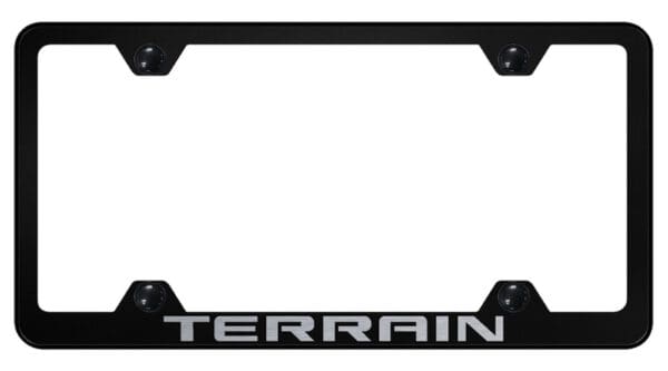 GMC Terrain Laser Etched Stainless Steel Wide Body License Plate Frame (Black)