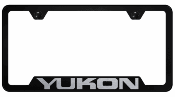 GMC Yukon Laser Etched Logo Notched License Plate Frame Official Licensed