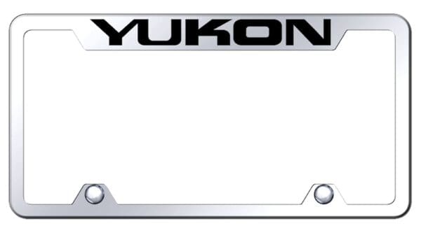 GMC Yukon Logo Stainless Steel Truck Cut-Out License Plate Frame (Chrome)