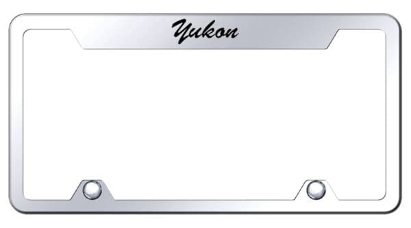 GMC Yukon Script Satinless Steel Truck Cut-Out License Plate Frame (Chrome)
