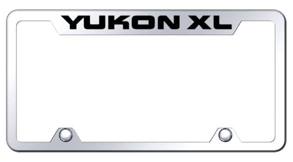 GMC Yukon XL Logo Stainless Steel Truck Cut-Out License Plate Frame (Chrome)