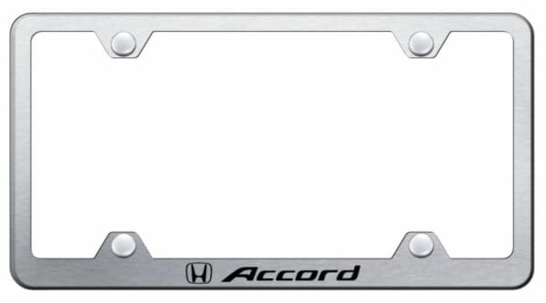 Honda Accord Brushed Chrome Stainless Steel License Plate Frame - LFW.ACC.ES