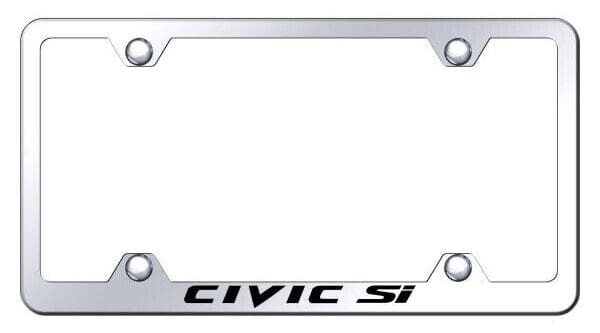 Honda Civic SI Laser Etched Mirror Chrome License Plate Frame Official Licensed