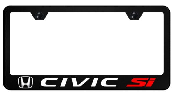 Honda Civic SI UV Print Polycarbonate License Plate Frame (Black)