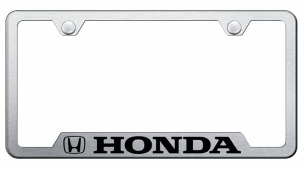 Honda Cr-V Brushed Chrome Stainless Steel License Plate Frame - GF.HON.ES