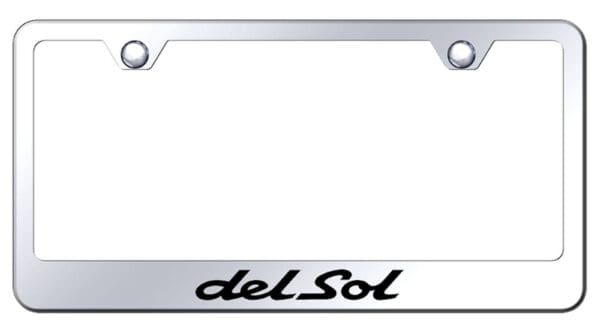 Honda Del Sol Laser Etched Logo Stainless Steel License Plate Frame (Chrome)