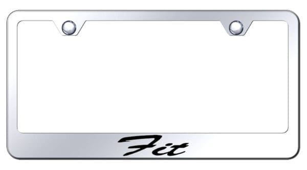 Honda Fit Laser Etched Script Stainless Steel License Plate Frame (Chrome)