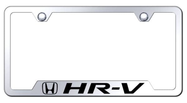 Honda HR-V Laser Etched Logo Cut-Out License Plate Frame (Chrome)